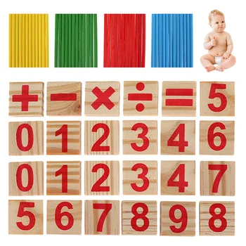 Matematik for børn Legetøj Træ Aritmetiske Toy Digital Parring med at Tælle Pinde Montessori Børnehave Legetøj til Børn Piger Dreng Undervisning