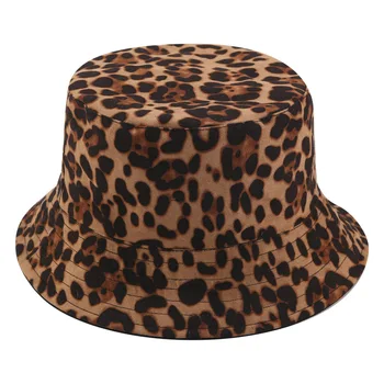 Sommeren Leopard Reversible To Side Ruskind Bucket Hat Mænd Kvinder Offentlig Fiskeri Hat Dame Girls Fashion Panama Kvindelige Bob Solhat