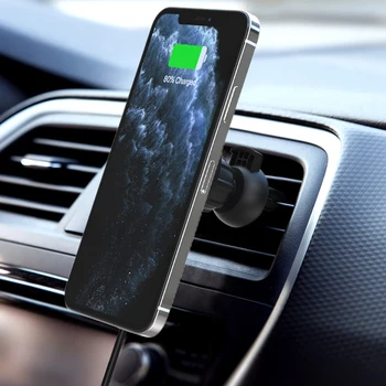 Magnetisk Bil Oplader 15W Trådløs Bil Hurtig Opladning til Apple Mobiltelefon Oplader til Iphone 12 Trådløse Mag Safe Oplader