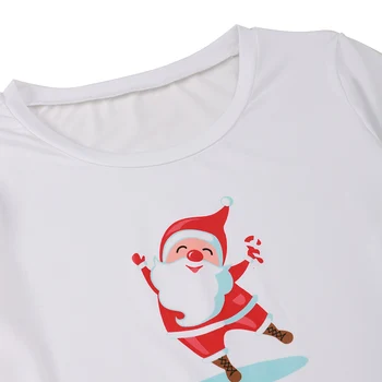 Kvinder Nattøj Jul Udstyr Søde Besætning Hals Kortærmet T-Shirt + Shorts Sæt Loungewear Santa Claus Print Pyjamas Sæt