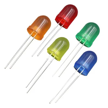 1000PCS 10mm DIP LED runde hoved med rød grøn gul og blå lysdiode LED