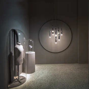 Nordisk lille lysekrone, kreativ, moderne minimalistisk stil restaurant soveværelse messing enkelt hoved hængende lampe