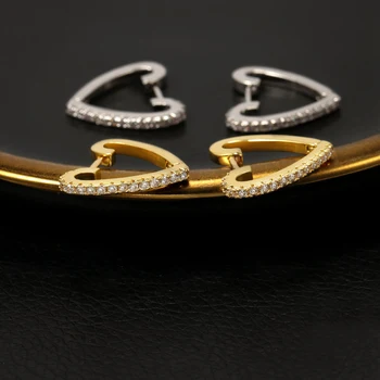 SIPENGJEL Mode Cubic Zircon Søde Geometriske Hjerte Hoop Øreringe Guld Øreringe Til Kvinder koreanske Smykker