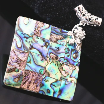 Ny mode 9 style naturlige flerfarvet abaloneskal charms vedhæng i sølv-farve tilbehør diy kæde smykker resultater B1117