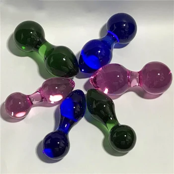 3 Farver Krystal Glas Anal Perler Anal Plug Håndsex Glat Indsætte Stimulation G Spot Anal Dilator Erotisk Legetøj Til Kvinder