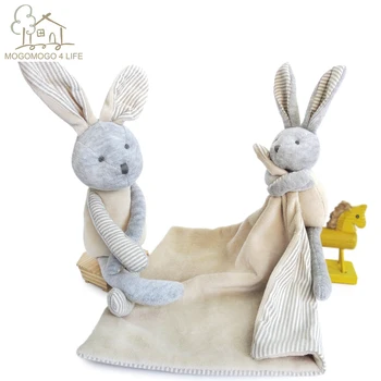 Luksus Tegneserie Bunny Plys Dukker Miljøvenlig Baby Beroligende Håndklæde Blød Neutral Baby Dyne Toy Kanin Soft Toy 0-12 måned