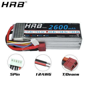 HRB 4S 14,8 V Lipo Batteri 2600mah XT60 T Dekaner EC3 EF5 XT90 hunstik Til Racing FPV Fly Drone Bil Lastbil RC Dele