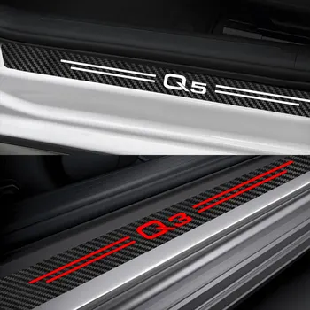 4STK Bil Vindueskarm Beskyttende Sticker Carbon Fiber Decal Til Audi A3 8P S3 8V A4 B6 B8 A6 C5 C6 C7 Q2 Q3 Q5 Q7 TT Bil Tilbehør
