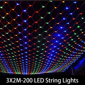 3*2M LED String Lys Net julelys Udendørs Led Lys Dekoration På Væggen kulørte Lamper Party Bryllup Vedhæng