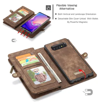 Flip taske til Samsung Galaxy Note 20 Ultra S20 FE Plus Ultra S10 Note 10 Plus S9 S8 Plus S7 Kant Tegnebog Case 2 i 1 Læder etui