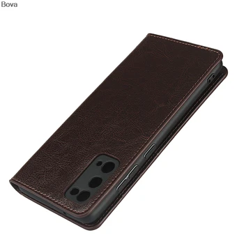 Deluxe-Wallet taske til Samsung Galaxy S20 FE / S20 Fan Edition 4G 5G Ægte Ko Læder Flip Cover Ægte Hud Telefon Tasker