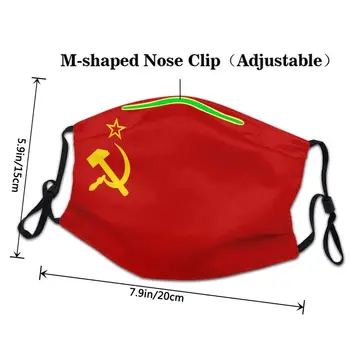 Flag Af Sovjetunionen Ansigt Maske Voksen Støvtæt Rusia CCCP Maske Beskyttelse Cover Respirator Åndbar Munden Dæmpe