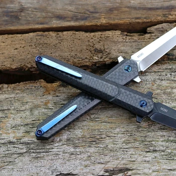 2020 Nye M390 stål små sværd hurtig åbning folde kniv med kulstof fiber håndtag udendørs camping multi-purpose EDC værktøj
