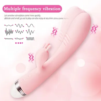 Rabbit Dildo Vibrator Silikone Klitoris Stimulator Vibratorer til Kvinder Vandtæt Kvindelige Onani sexlegetøj til Voksne