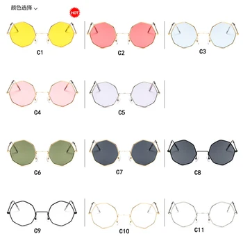 Solbriller til Kvinder Rundt Retro Spejl Luksus Små Ovale Solbriller Gul Blå Kvinder Brand Designer Oculos De Sol UV400