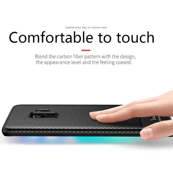 IPAKY for Samsung S9 Tilfælde S10 S10e Plus Carbon Fiber Hud Hybrid Silikone Note 9 S8 Soft Cover til Samsung Galaxy S9 Plus Tilfælde
