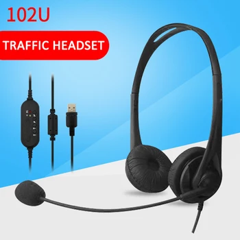 1 Stk Call Center Headset med Over-the-Head USB-Støj Annullering Hovedtelefoner Fleksibel Mircrophone For Call Center Kontor