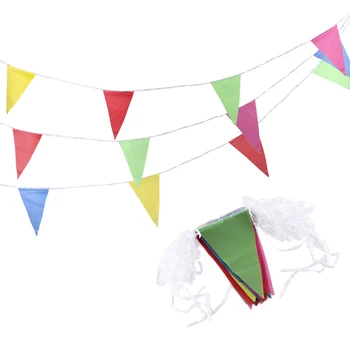 100m Bryllup Festival Vimpel String Banner Buntings Farverige Flag til Festival Party Ferie Dekoration Jul Rem