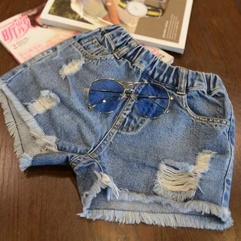 Børn, tøj piger, af denim shorts 2020 nye sommer børn huller mode afslappet vilde jeans bukser kids pige sports shorts