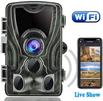 WIFI Trail Kamera-APP Live Show Jagt Kameraer 24MP 1080P 940nm IR LEDs Dyreliv WIFI801 Night Vision Udendørs Overvågning