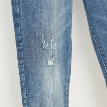 5XL Plus Size Boyfriend Jeans For Kvinder Casual Vintage Høj Talje Jeans Denim Harem Bukser med Elastisk Talje Denim Jeans Femme K421