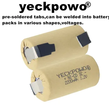 2200mah sub C-batteri genopladeligt SC batterier 42.5*22mm flad top til lodning reelle kapacitet akkus nicd-akkumulator 1,2 V