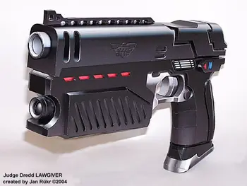 3D Papar Model Judge Dredd Pistol Skala 1 : 1 Skydevåben Håndlavet DIY Kanon Legetøj For Cosplay