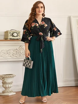 2021 Abaya Lange Spring Til Kvinder Ruched Damer Kjoler Stort Plus Size Fashion Syning Elegante Maxi Ramadan Kjole