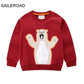 SAILEROAD Baby Bjørn Børn Sweatshirts Boy Tøj Red Applique Boys Hættetrøje Tøj til Børn, Gift Kostume Sport Shirts