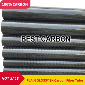 Gratis shiping 2000mm længde Almindelig blank 3K Carbon Fiber Stof Sår Rør