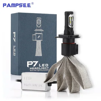 PAMPSEE P7 ZES Chips Bil LED Forlygte med Fletning Udstrålende 60W 9600LM Lampe Pære H1 H3 H4 H7 H11 H13 H27 9004 HB3 9006/HB4 Lys