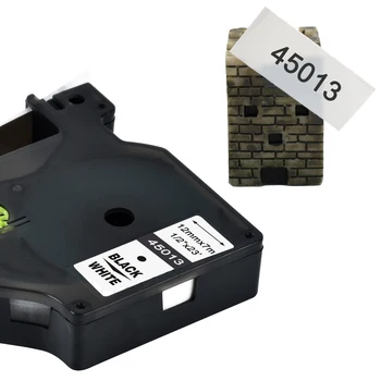 CIDY for Dymo D1 45013 12mm Sort på Hvid kompatibel for DYMO D1-Label Tape 45018 45010 45021 Label Manager Kaffefaciliteter 210 450 LM160