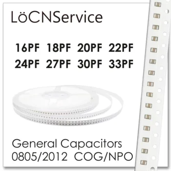 LoCNService Kondensatorer 4000PCS 0805 2012 COG/NPO RoHS 50V 5% 16PF 18PF 20PF 22PF 24PF 27PF 30PF 33PF SMD Høj kvalitet