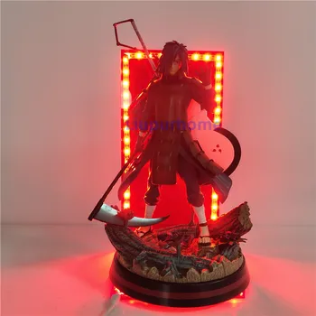Naruto LED Nat Lys Uchiha Madara Animationsfilm Statue LED bordlampe til boligindretning USB-Nightlamp for Børn Julegaver