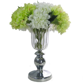 Nordisk Luksus Krystal Glas Vase Høj fod gennemsigtig Flower Vase i Klassisk Amerikansk Blomst Arrangement Hjem De