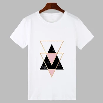Kvinde t-shirts Kawaii Geometri Trykte Tøj, Kvinder T-shirt Casual Vogue Kort Ærme Toppe Streetwear t-Shirts Summer Harajuku