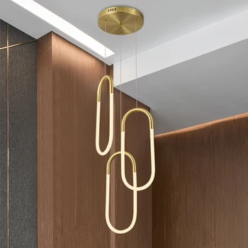 Guld Medern Vedhæng Lys Moderne Design Til Stue, Soveværelse, Studie Akryl kreativitet pendel Pendel Køkken