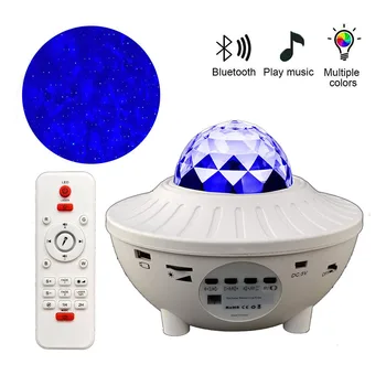 Farverige stjernehimmel Projektor Blueteeth USB Voice Control Musik Afspiller LED Nat Lys USB-Opladning Projektion Lampe Børn Gave