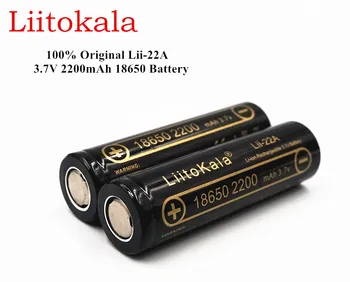 2 unids oprindelige liitokala lii-22a batería DE 3,7 v 2200 mah baterias recargables para 18650 / linterna/DE la energ