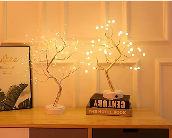 108 LED USB-Ild, Træ, Lys kobbertråd bordlamper Nat lys til Hjemmet Indendørs Soveværelse bryllupsfest Bar juledekoration