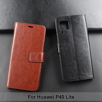 For Huawei P40 Lite Flip Wallet PU Læder Cover