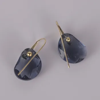 ERIN Høj kvalitet SWA mørke blå rose guld krystal mode smykker med piercede øreringe