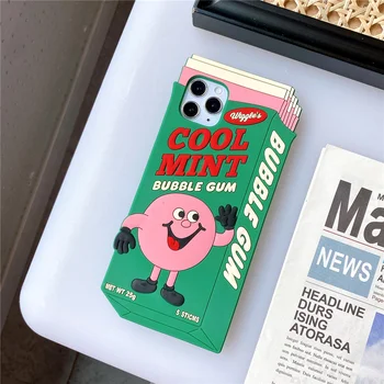 Sjov bubble gum Blød Silikone Phone Case for iPhone 12 Pro Max antal 11 6 7 8 Plus X XR XS ANTAL Tegnefilm Telefon Beskyttende Cover