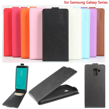 Læder Flip A50 A70 A60 A40 A30 A10, A20 A80 A90 Tilfældet For Samsung S9 S8 S7 Kant S10 J4 J6 Plus A7 A8 2018 Note 9 10 Magnet Cover