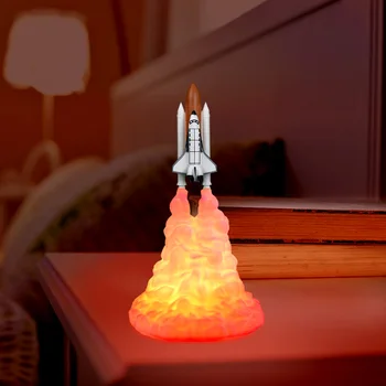 LED-Space Shuttle 3D-Print Bedside natlys for Børn Soveværelse Dekorative Børn Soveværelse Søde Nat Lampe