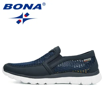 BONA 2020 Nye Designere Mesh Komfortabel Letvægts Sneakers Mænd Sko Tenis Masculino Hombre Zapatillas Sneakers Mand Fodtøj