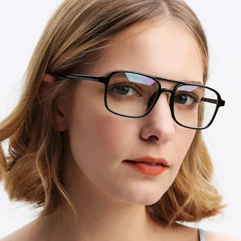 Koreanere Square Dobbelt-stråle Ultralet Briller Ramme Mænd Kvinder Unisex Gennemsigtige Briller Ramme Klare Linser Nærsynethed ramme