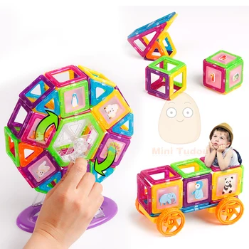 Minitudou 275PCS Mini Magnetiske Konstruktion Blokke Børn DIY 3D Modeller Bygning Toy Designer Pædagogisk Legetøj For Børn