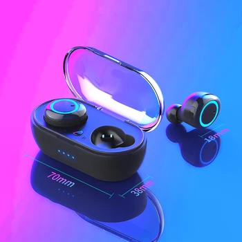 Y50 TWS Trådløse Bluetooth Hovedtelefoner Bærbare Trådløse Bluetooth-5.0 Touch Øretelefoner 3D Stereo Headset Mikrofon