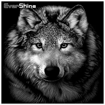 EverShine Wolf Diamant Maleri Fuld Runde Rhinestones Diamant Dyr Cross Stitch Diamant Mosaik Salg Håndværk I Hjemmet Indretning